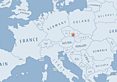 Brno location in Europe